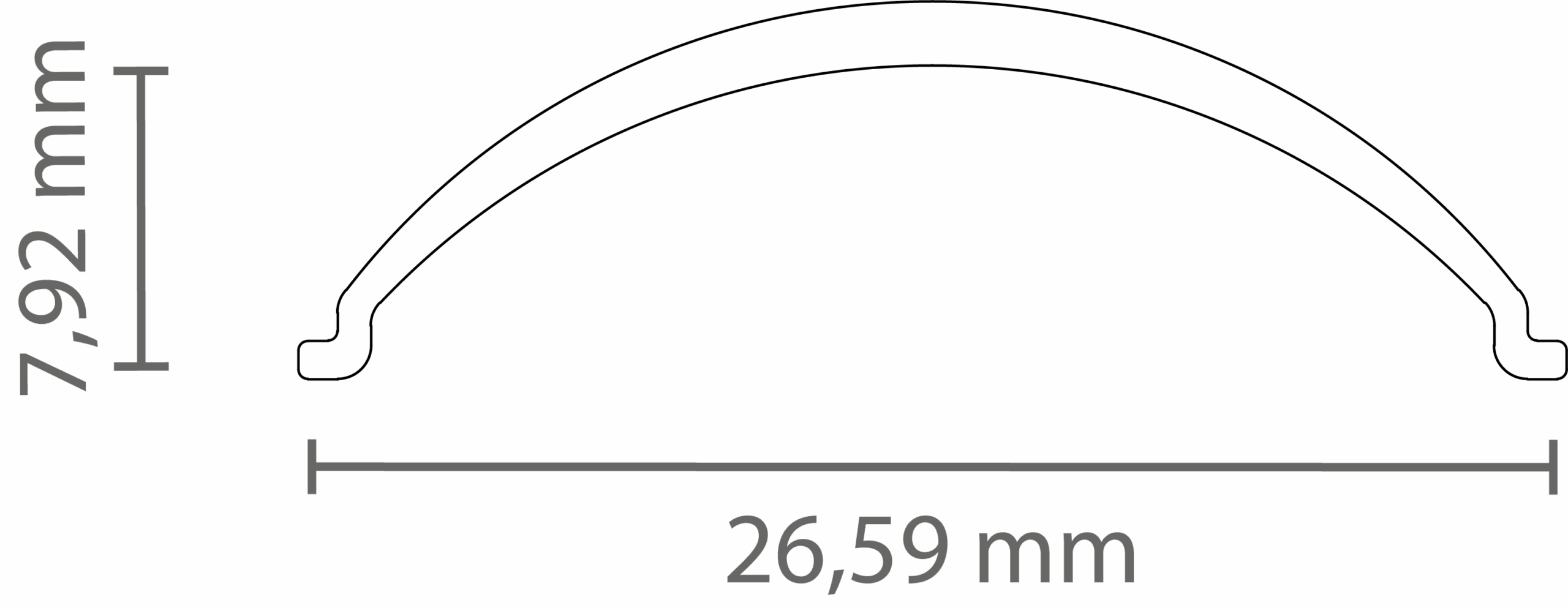 411000250014-1-1.png PC72_12 (10m) Cover HALF-ROUND opal satiniert (65% TL) f. LED Eckprofil Exo-V1 | in PE-Bag – Bild 1