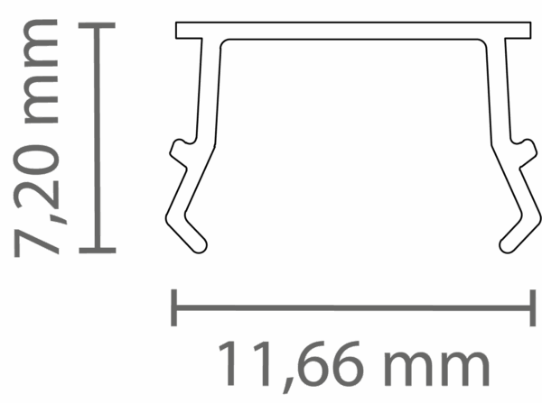 PC75_11 (2m) Cover FLAT opal satiniert (65% TL) f. LED Trockenbau-Profil Schattenfuge Exo-T4