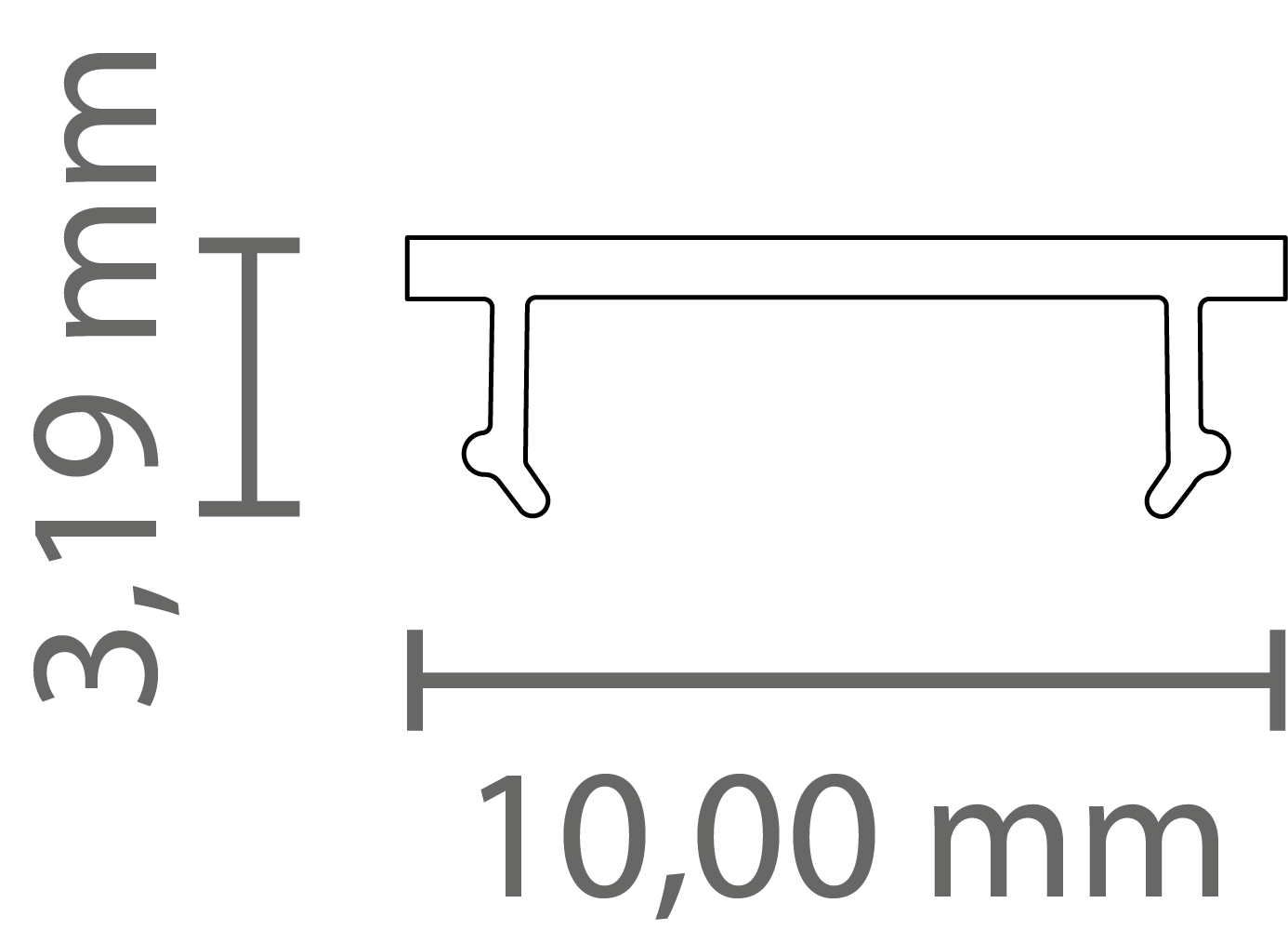 412001010000-1 PC43_10 (2m) Cover FLAT opal satiniert (65 % TL) f. LED Alu-Profile Exo-A0/F0 – Bild 1