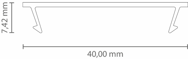 PC61_32 (2m) Cover FLAT opal satiniert (65% TL) f. LED Leuchtenprofil Exo-TI1_32