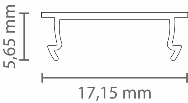 PC31_14 (3m) Cover FLAT opal satiniert (65% TL) f. LED Alu-Profile Exo-NLN1/NLN1F/NLN2/NLN2F