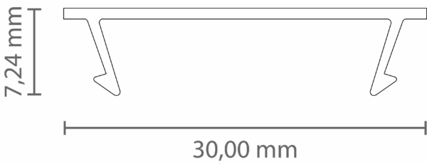 PC51_24 (3m) Cover FLAT opal satiniert (65% TL) f. LED Alu-Profile Exo-N3/N4