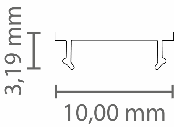 PC43_10 (2m) Cover FLAT transparent (85 % TL) f. LED Alu-Profile Exo-A0/F0