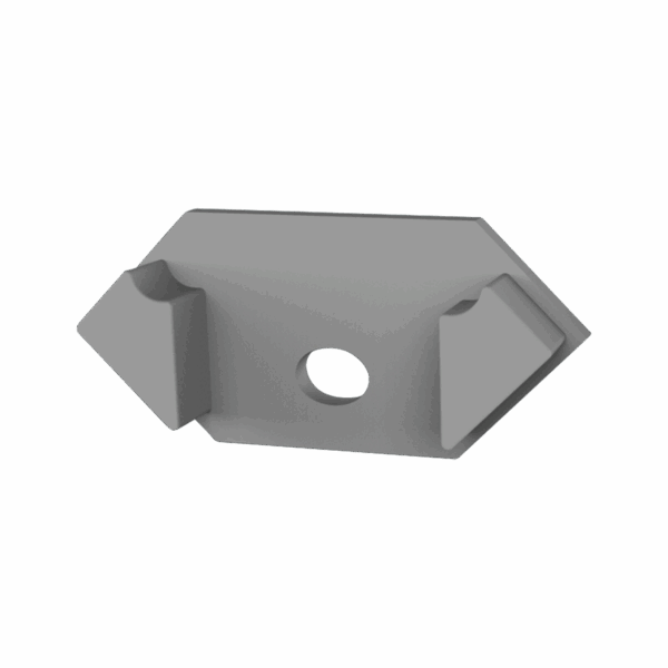 PETG-F2_15 Endkappe f. LED Alu-Profil Exo-F2_15 + Cover PC45_16 | alu-silber