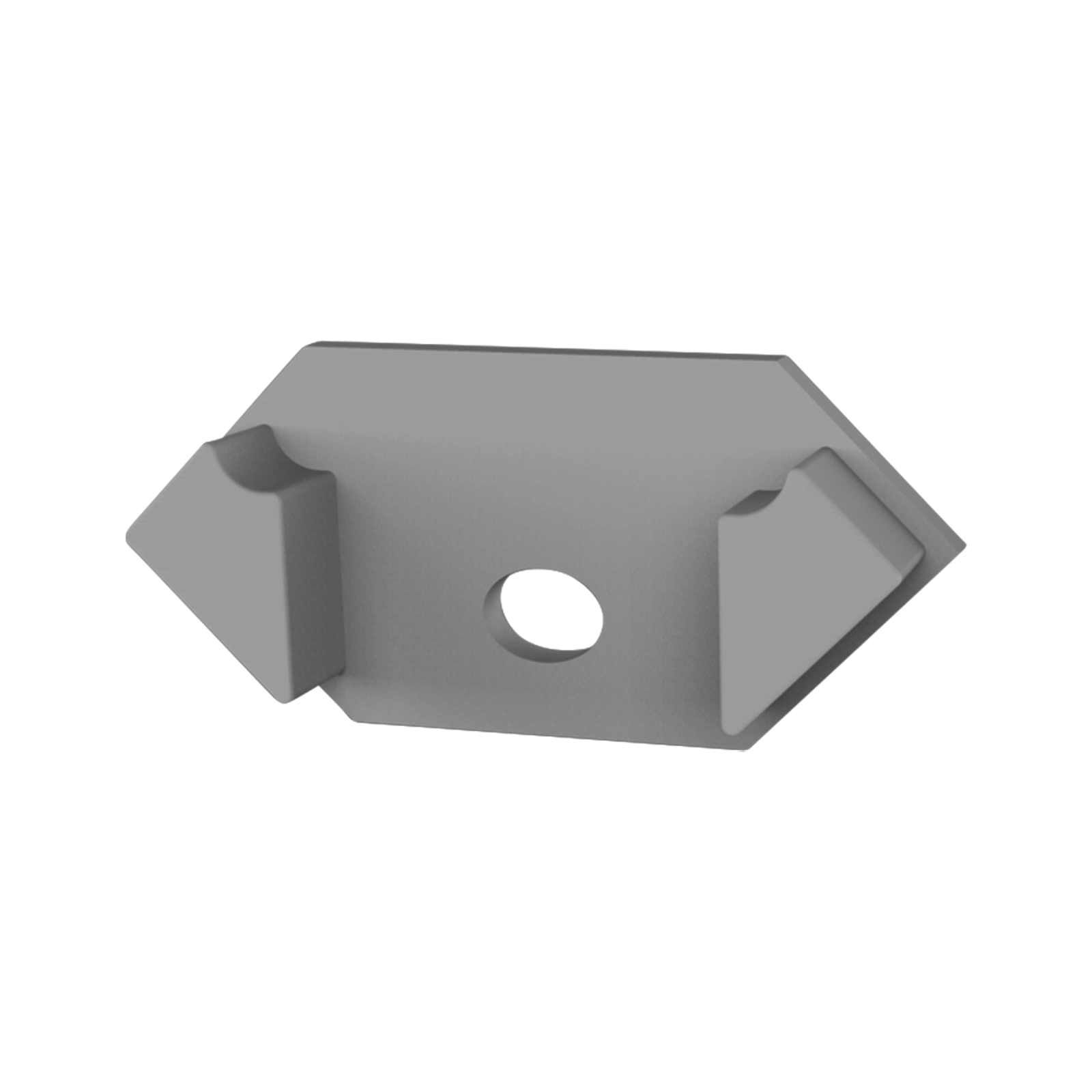 511002033047-1 PETG-F2_15 Endkappe f. LED Alu-Profil Exo-F2_15 + Cover PC45_16 | alu-silber – Bild 1