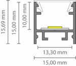 Exo-A2_13 ALU ELOXIERT (2m) | LED Aufbauprofil | LED max.13mm | narrow – Bild 3