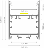 ILA21_32 ALU ELOXIERT (2m) Inlay f. Exo-TI1_32 LED Leuchtenprofil | LED max.32mm | sledge – Bild 2