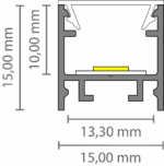 Exo-A2_13 ALU ELOXIERT (3m) | LED Aufbauprofil | LED max.13mm | narrow – Bild 3
