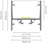 Exo-N4_24 ALU eloxiert (3m) | LED Aufbauprofil | LED max.24mm | flat+wide – Bild 3