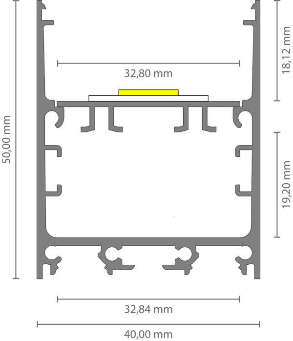 ILA21_32 ALU ELOXIERT (3m) Inlay f. Exo-TI1_32 LED Leuchtenprofil | LED max.32mm | sledge