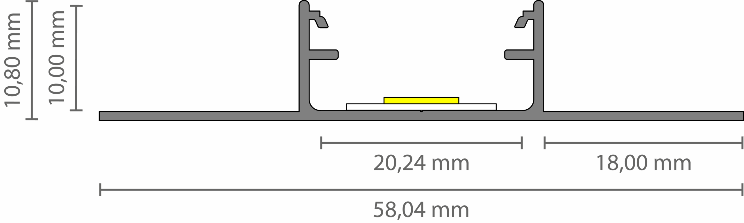 613000858010-2-1.png Exo-F1_16 ALU ELOXIERT (3m) | LED Fliesen-Mittelprofil | LED max.16mm | narrow – Bild 2