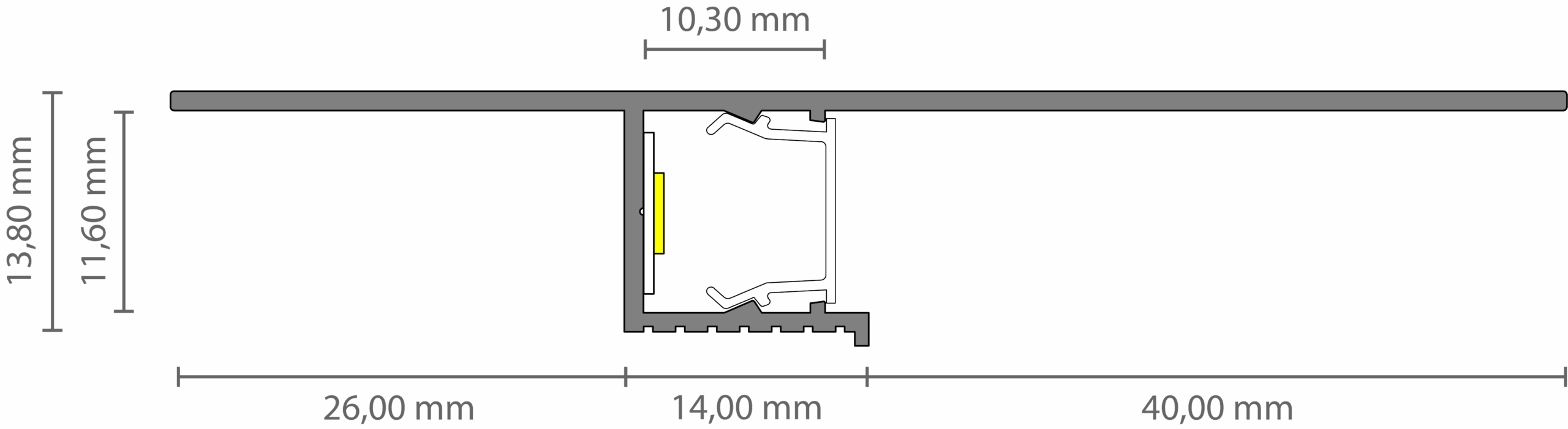622000611614-3-1.png Exo-T4_11 ALU WHITE RAL9016 (2m) | LED Trockenbauprofil Schattenfuge | LED max.11mm | wallwasher – Bild 3