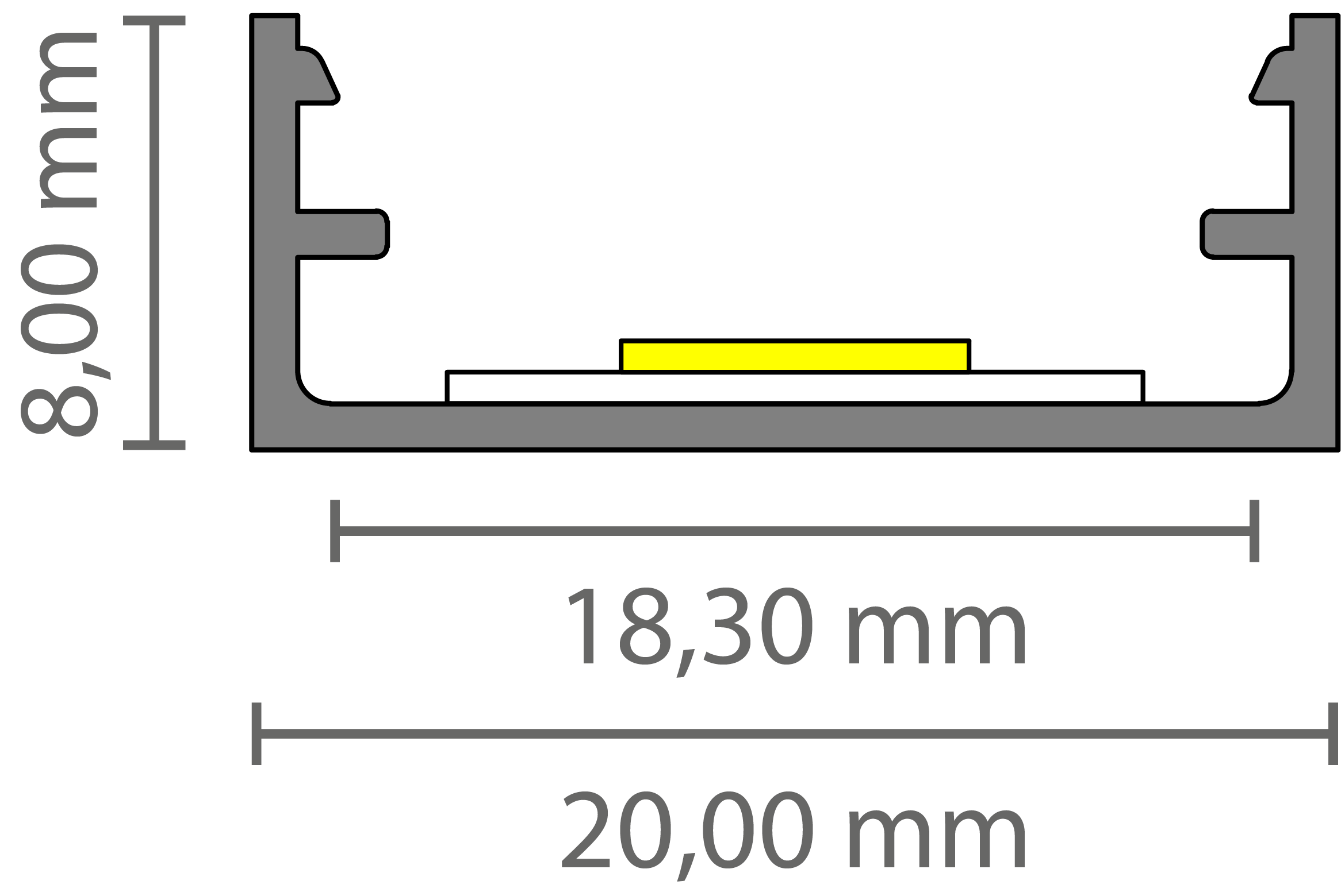 623000118008-2 Exo-N1_16 ALU WHITE RAL9016 (3m) | LED Aufbauprofil | LED max.16mm | ultraflat – Bild 2