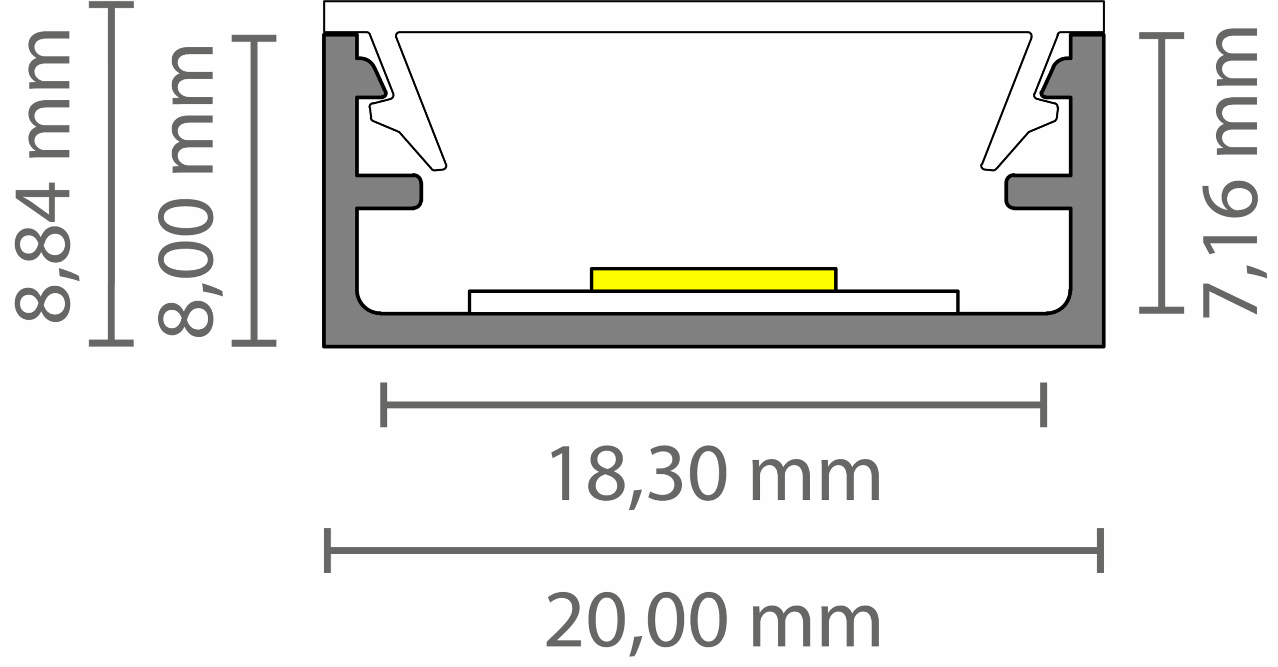 623000118008-3-1.png Exo-N1_16 ALU WHITE RAL9016 (3m) | LED Aufbauprofil | LED max.16mm | ultraflat – Bild 3