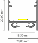 Exo-N2_16 ALU WHITE RAL9016 (3m) | LED Aufbauprofil | LED max.16mm | flat – Bild 2