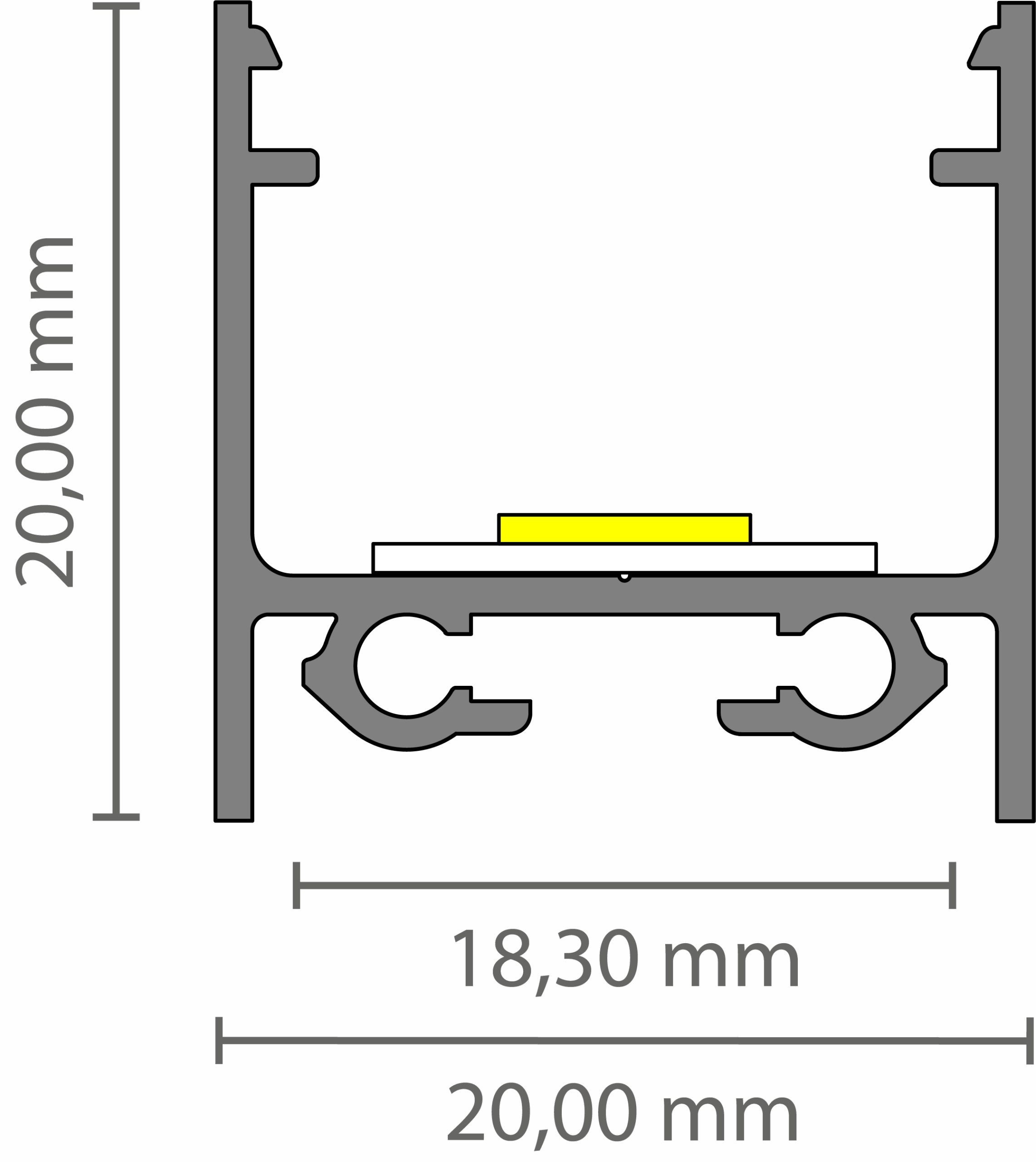 623000118020-2-1.png Exo-N2_16 ALU WHITE RAL9016 (3m) | LED Aufbauprofil | LED max.16mm | flat – Bild 2