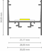 Exo-N4_24 ALU Weiß RAL9016 (3m) | LED Aufbauprofil | LED max.24mm | flat+wide #1 – Bild 2