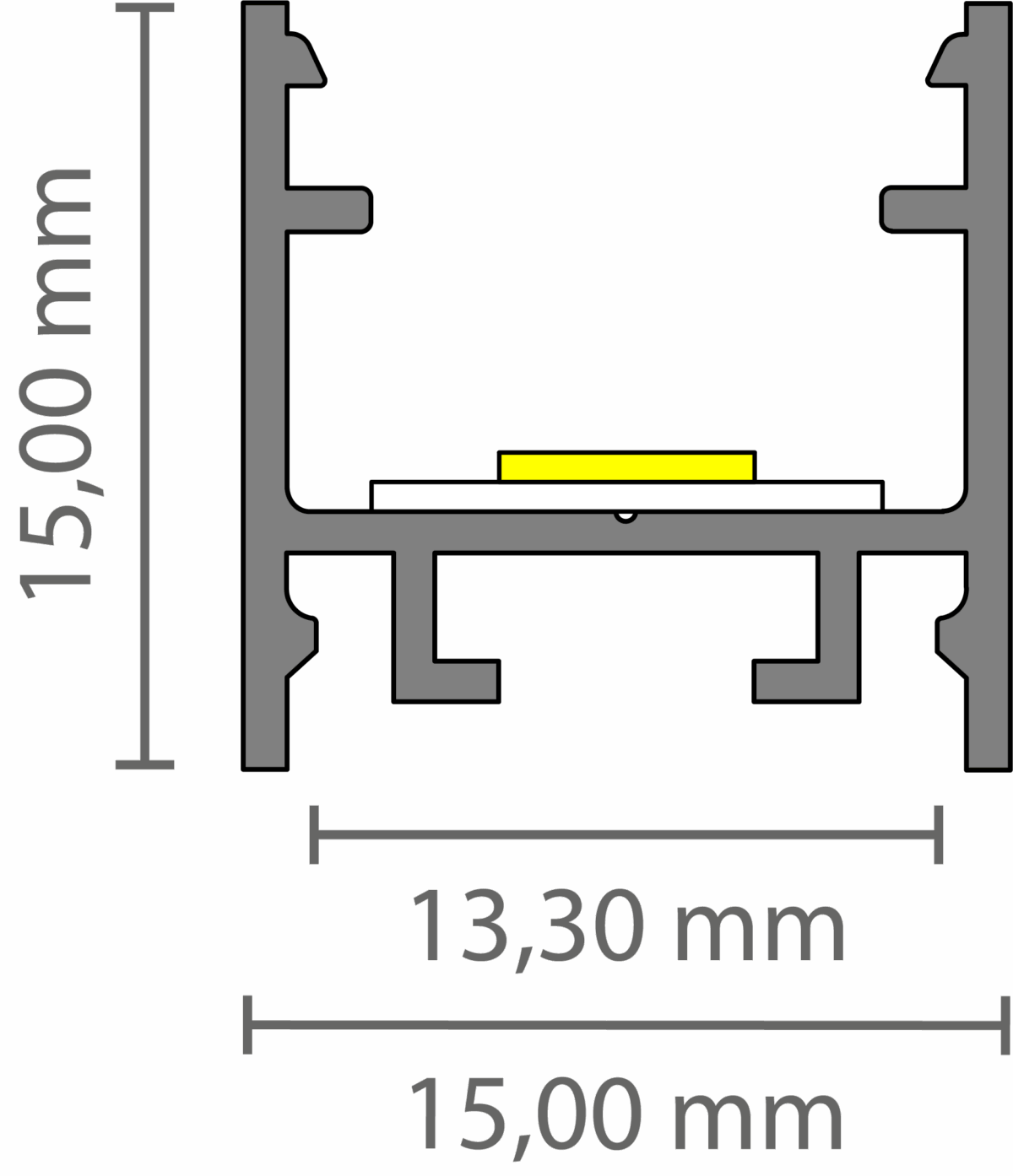 Exo-A2_13 ALU BLACK RAL9005 (3m) | LED Aufbauprofil | LED max.13mm | narrow – Bild 2