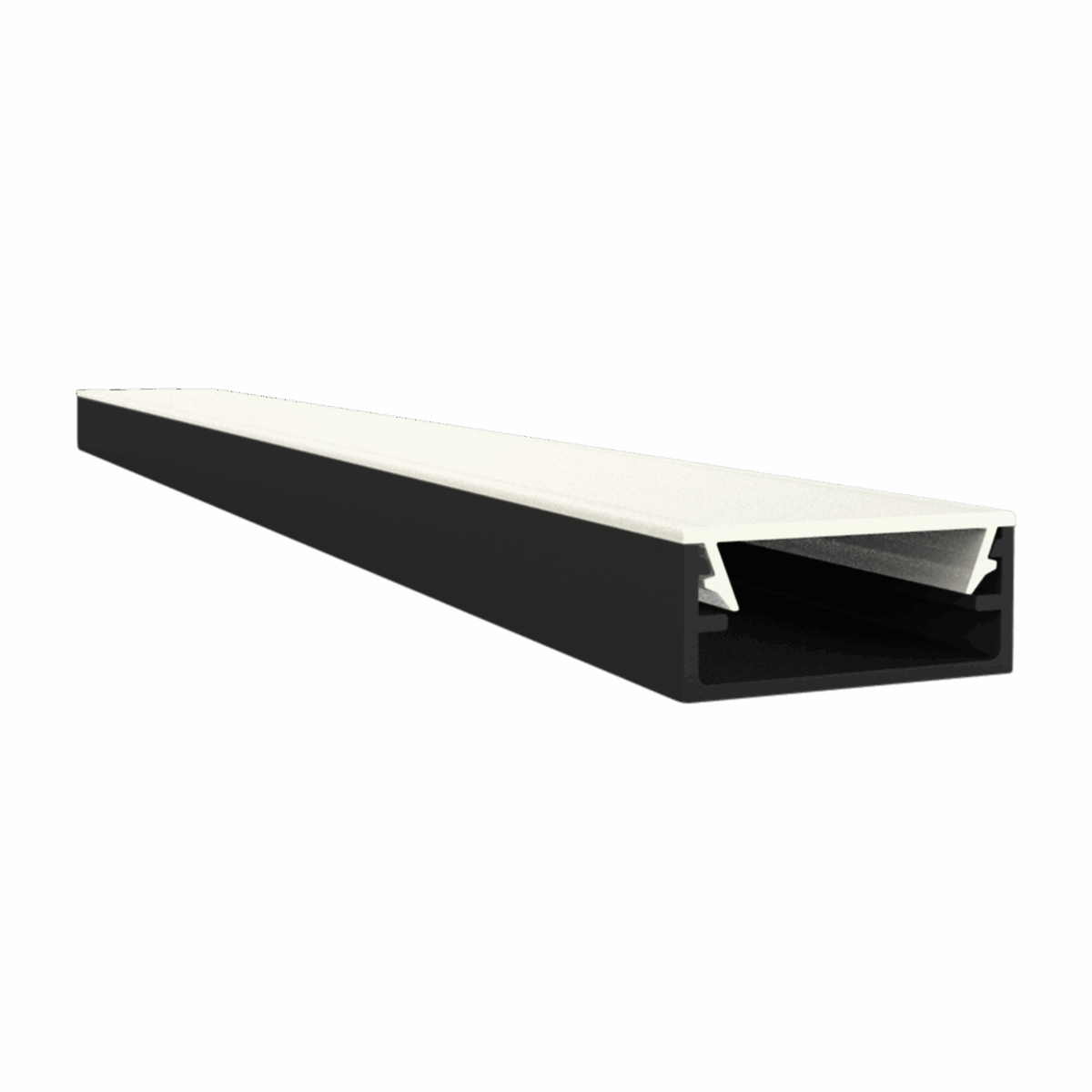 Exo-N1_16 ALU BLACK RAL9005 (3m) | LED Aufbauprofil | LED max.16mm | ultraflat – Bild 1
