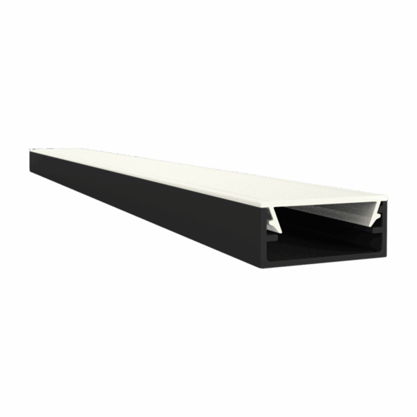 Exo-N1_16 ALU BLACK RAL9005 (3m) | LED Aufbauprofil | LED max.16mm | ultraflat