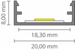 Exo-N1_16 ALU BLACK RAL9005 (3m) | LED Aufbauprofil | LED max.16mm | ultraflat – Bild 2