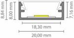 Exo-N1_16 ALU BLACK RAL9005 (3m) | LED Aufbauprofil | LED max.16mm | ultraflat – Bild 3
